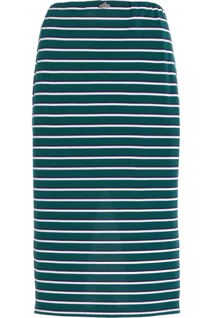Prada Striped Cotton Pique Midi Skirt - - IT 36 - Moda Operandi