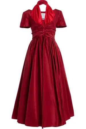 Rosie Assoulin Exclusive All Tucked In Silk Midi Halter Dress - - US 4 - Moda Operandi