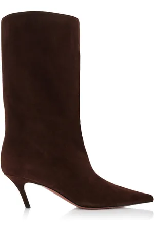 Amina Muaddi Fiona Suede Ankle Boots - - IT 35 - Moda Operandi