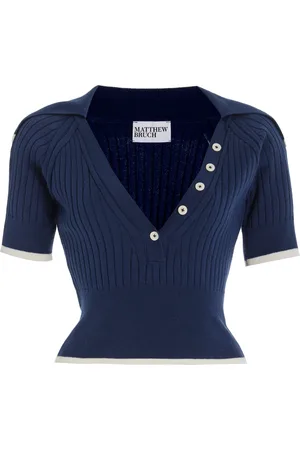 Matthew Bruch Exclusive Ribbed-Knit Cotton-Blend Cropped Top - - 1 - Moda Operandi