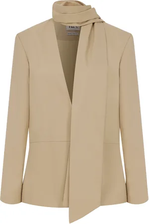Ila Anny Scarf-Detailed Cotton Blazer - - EU 36 - Moda Operandi