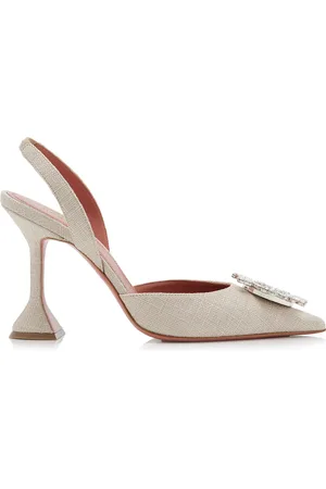 Amina Muaddi Begum Canvas Slingback Pumps - - IT 36 - Moda Operandi