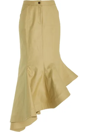Rosie Assoulin Wave Flared Cotton Midi Skirt - - US 0 - Moda Operandi