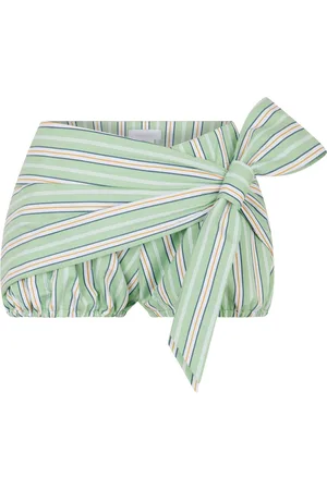Paco rabanne Knot-Detailed Striped Cotton Shorts - - FR 36 - Moda Operandi