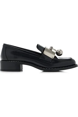 Prada Metal-Detailed Leather Loafers - - IT 36 - Moda Operandi