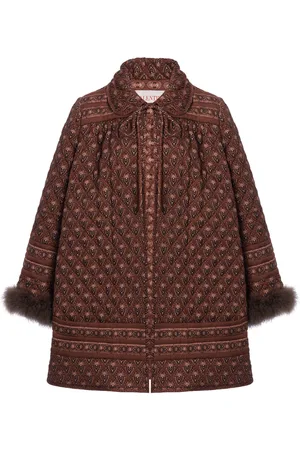 VALENTINO GARAVANI Feather-Trimmed Cloqué Jacket - - IT 40 - Moda Operandi