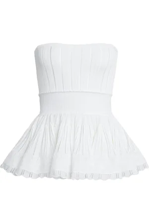 Alaïa Strapless Knit Peplum Top - - FR 36 - Moda Operandi
