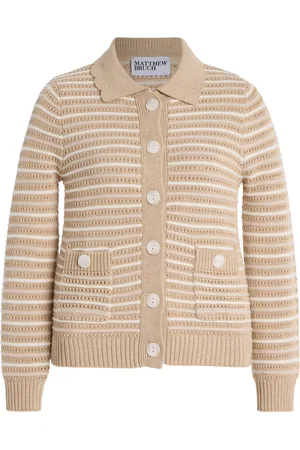 Matthew Bruch Striped Knit Cotton-Blend Cardigan - - M - Moda Operandi
