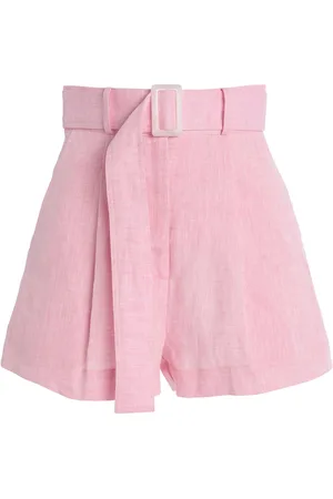 Matthew Bruch High-Rise Pleated Linen Shorts - - US 8 - Moda Operandi