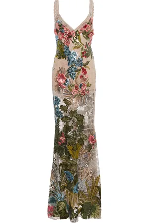 Elie saab Floral Embroidered Tulle Dress - - FR 38 - Moda Operandi