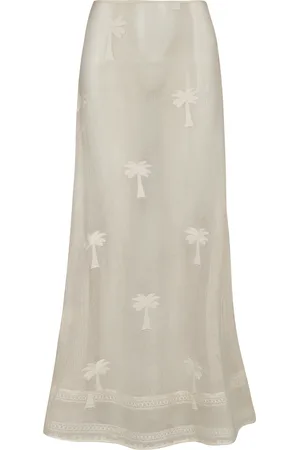 JOHANNA ORTIZ Fair Winds Embroidered Cotton Midi Skirt - - US 2 - Moda Operandi
