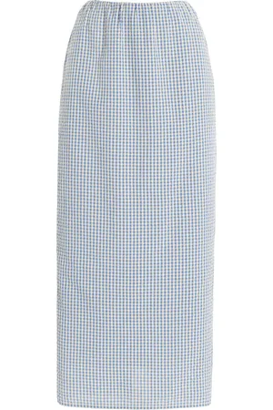 POSSE Mira Gingham Cottom Maxi Skirt - - XS - Moda Operandi
