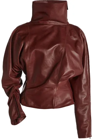 Victoria Beckham Dolman-Sleeve Leather Top - - UK 8 - Moda Operandi