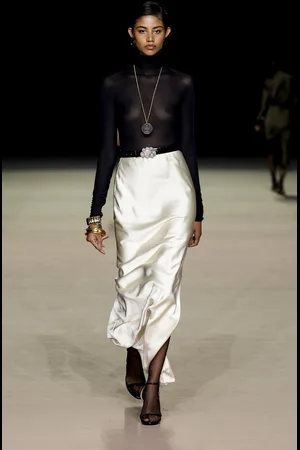 Carla Zampatti Draped Satin Maxi Skirt - - AU 8 - Moda Operandi