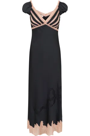 LOVESHACKFANCY Brinkley Lace-Trimmed Satin Maxi Hem - - US 14 - Moda Operandi