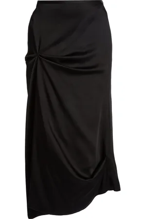 Victoria Beckham Draped Satin Midi Skirt - - UK 6 - Moda Operandi