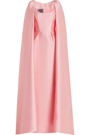 MONIQUE LHUILLIER Cape-Effect Silk-Blend Gown - - US 0 - Moda Operandi