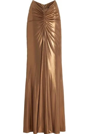 LAPOINTE Ruched Coated-Jersey Maxi Skirt - - S - Moda Operandi