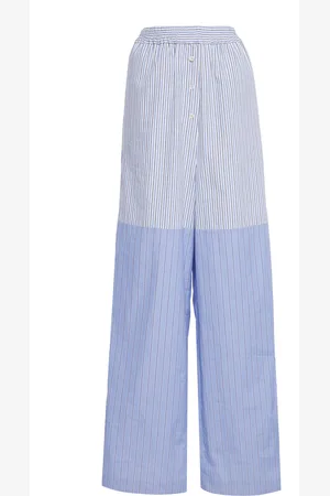 Stella McCartney Mixed-Stripe Cotton Wide-Leg Pants - - IT 38 - Moda Operandi