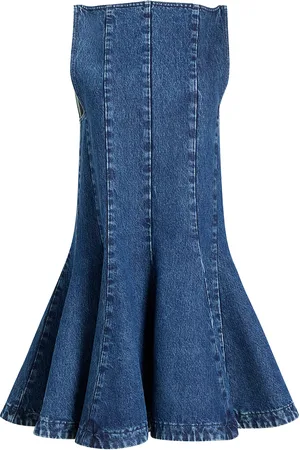 Khaite Mags Denim Mini Dress - - US 8 - Moda Operandi