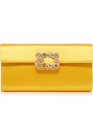 Roger Vivier Crystal-Floral Satin Clutch - - OS - Moda Operandi