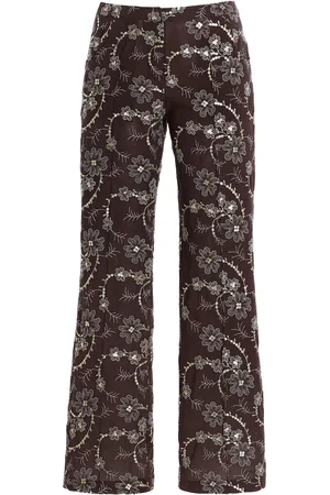 SIEDRES Cera Embroidered Straight-Leg Pants - - EU 38 - Moda Operandi
