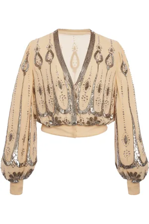VALENTINO GARAVANI Embroidered Georgette Top - - IT 40 - Moda Operandi