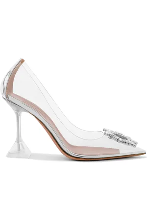 Amina Muaddi Begum Crystal-Embellished PVC Pumps - - IT 38 - Moda Operandi