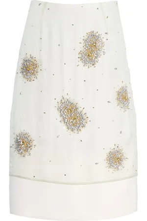 WALES BONNER Triumph Embroidered Silk-Organza Skirt - - IT 38 - Moda Operandi