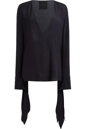 Givenchy Bow-Cuff Silk Top - - FR 34 - Moda Operandi