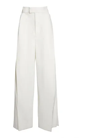Victoria Beckham Pleated Suiting Wide-Leg Pants - - UK 4 - Moda Operandi