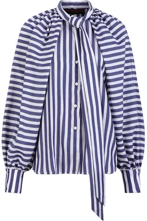 MARTIN GRANT Striped Tie-Neck Top - - FR 34 - Moda Operandi