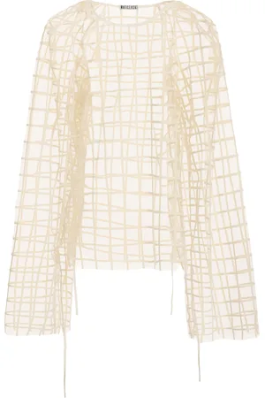 MATICEVSKI Guiding Sheer Grid Chiffon Top - - AU 14 - Moda Operandi