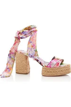 Christian Louboutin Mariza Du Desert 70mm Sash-Tie Woven Platform Sandals - - IT 37 - Moda Operandi