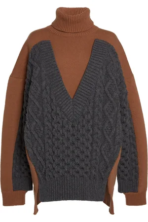 Stella McCartney Paneled Wool Turtleneck Sweater - - XS - Moda Operandi