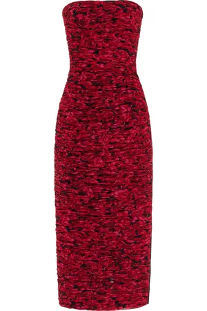 Carolina Herrera Ruched Strapless Crepe Midi Dress - - US 2 - Moda Operandi