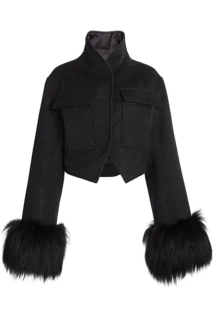 Givenchy Faux Fur-Trimmed Cropped Jacket - - FR 36 - Moda Operandi