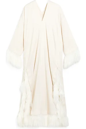 By Malene Birger Clarrie Feather-Trimmed Crepe Maxi Dress - - EU 36 - Moda Operandi
