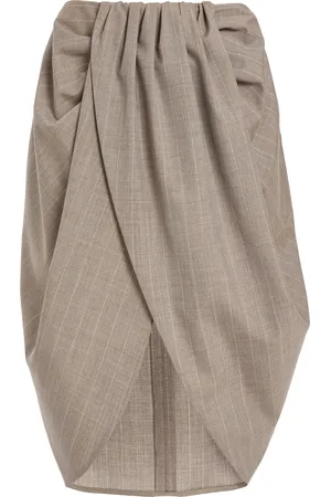 Stella McCartney Draped Wool-Melange Midi Skirt - - IT 42 - Moda Operandi