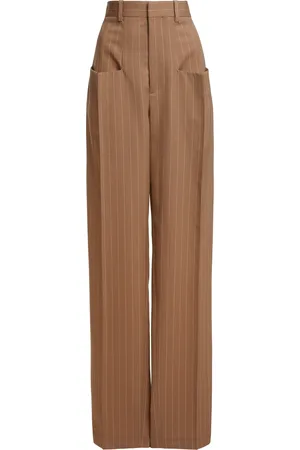 Victoria Beckham Structured Wool Wide-Leg Trousers - - UK 8 - Moda Operandi