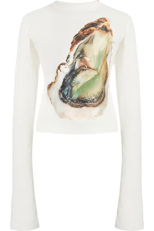 A.W.A.K.E. MODE Oyster Graphic Long Sleeve Tee - - M - Moda Operandi