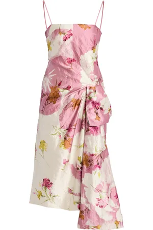 Erdem Draped-Bow Midi Dress - - UK 6 - Moda Operandi