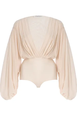 Serafini Gathered Stretch-Tulle Bodysuit - - IT 42 - Moda Operandi