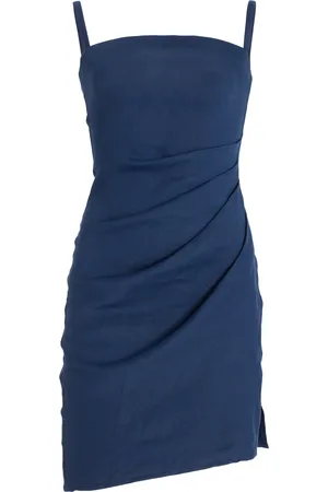 ANEMOS The Nadege Asymmetric Linen-Blend Mini Dress - - L - Moda Operandi