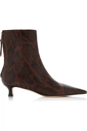 Aeyde Zoe Snake-Effect Leather Ankle Boots - - IT 36 - Moda Operandi