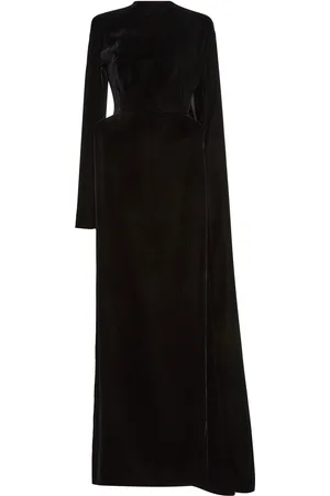 Balenciaga Hourglass Velvet Cape Gown - - FR 36 - Moda Operandi