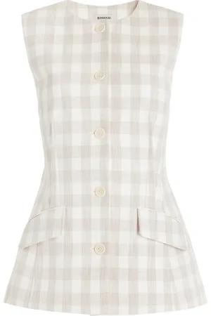 Simkhai Calliope Gingaham Vest - - US 4 - Moda Operandi