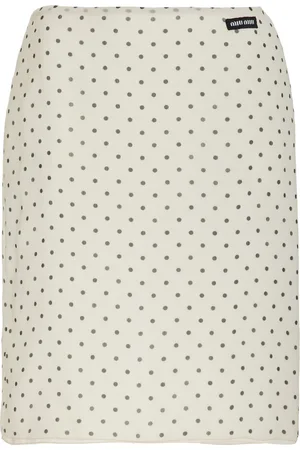 Miu Miu Silk Chiffon Midi Skirt - Black/white - IT 40 - Moda Operandi