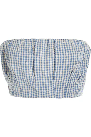 POSSE Mira Gingham Cotton Crop Top - - XXS - Moda Operandi