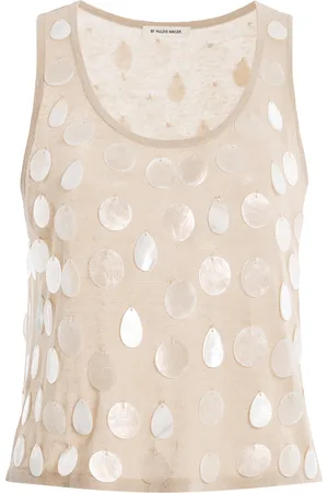 By Malene Birger Exclusive Hys Mother-of-Pearl Linen-Blend Top - - XS - Moda Operandi